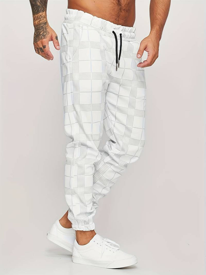 Levoire | Pantalon de course à slim fit à pois pour hommes