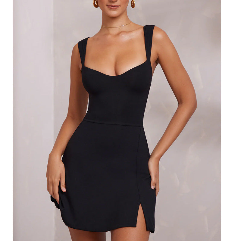 Levoire | Robe glamourous à dos nu et bretelles Noir