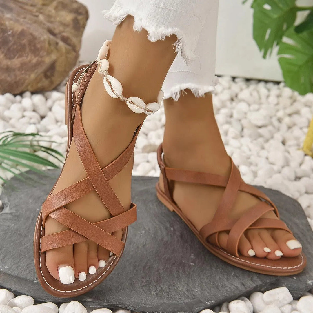Levoire | Sandales plates à enfiler Roomalaiset avec sangle croisée