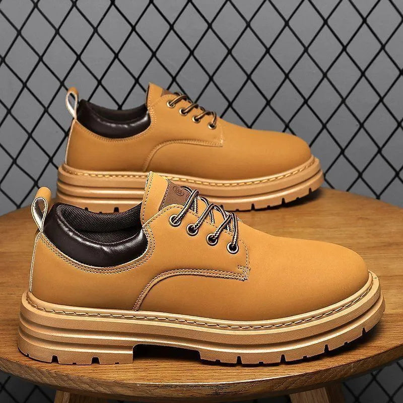 Levoire | Chaussures en cuir pour hommes avec plateforme – Style durable et confort garanti Jaune