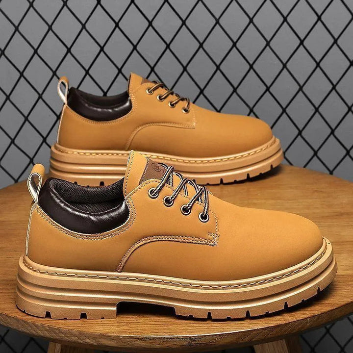 Levoire | Chaussures en cuir pour hommes avec plateforme – Style durable et confort garanti Jaune