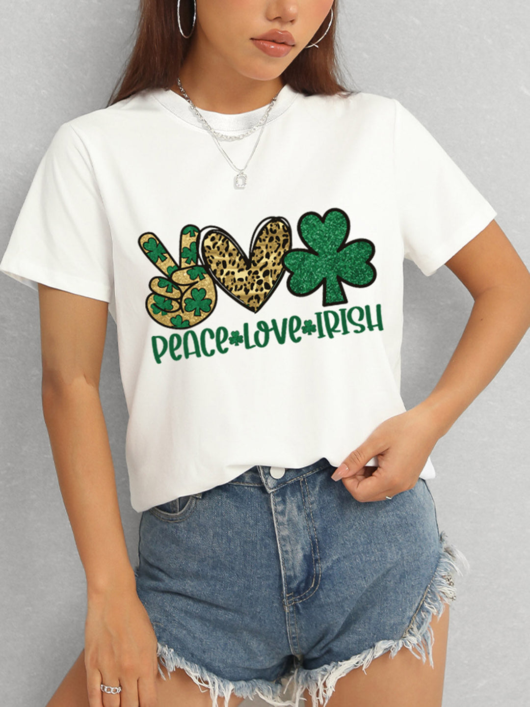Levoire | PAIX AMOUR IRLANDAIS Col rond T-shirt à manches courtes