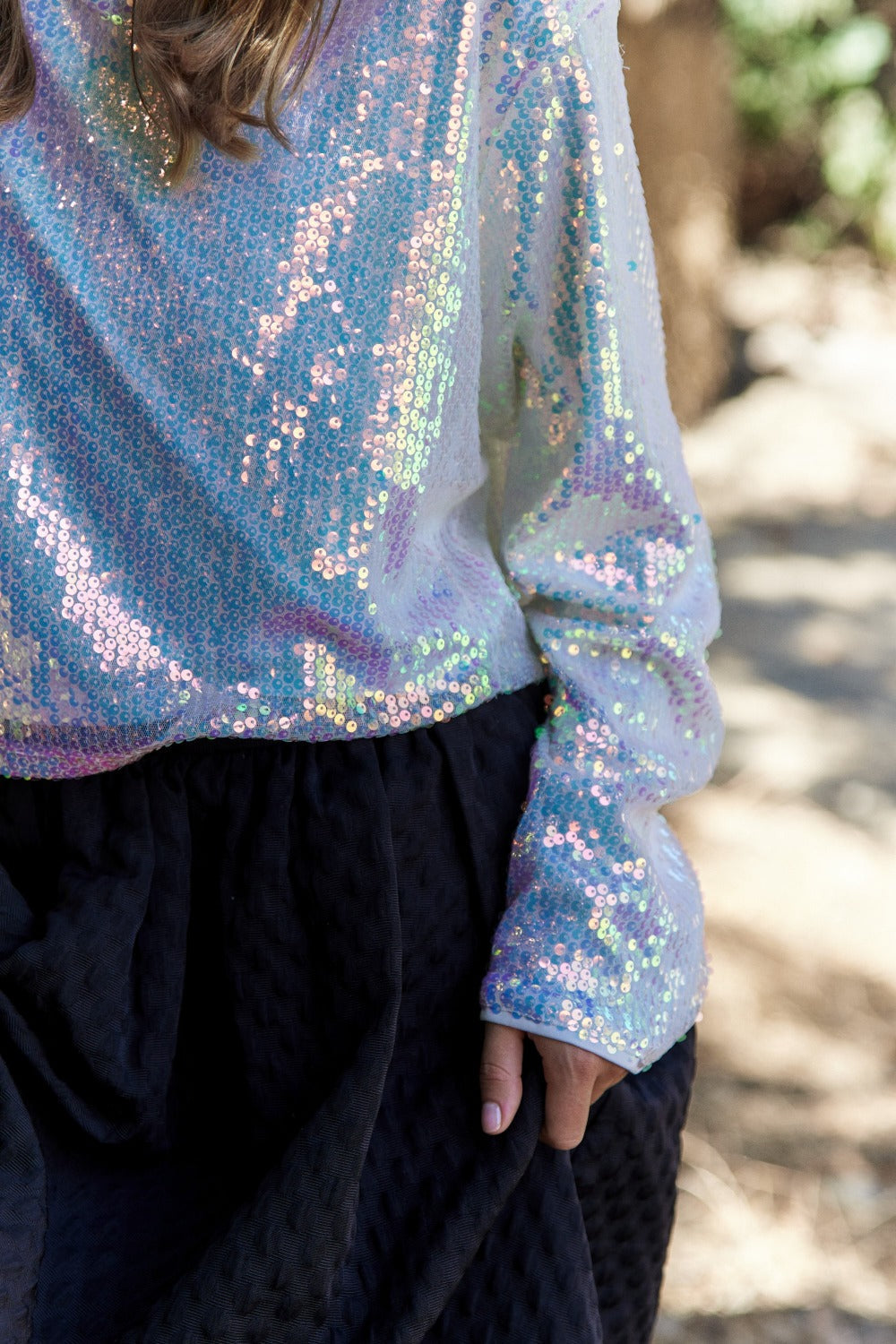 Levoire | J.NNA Paillettes T-shirt Court à Manches Longues