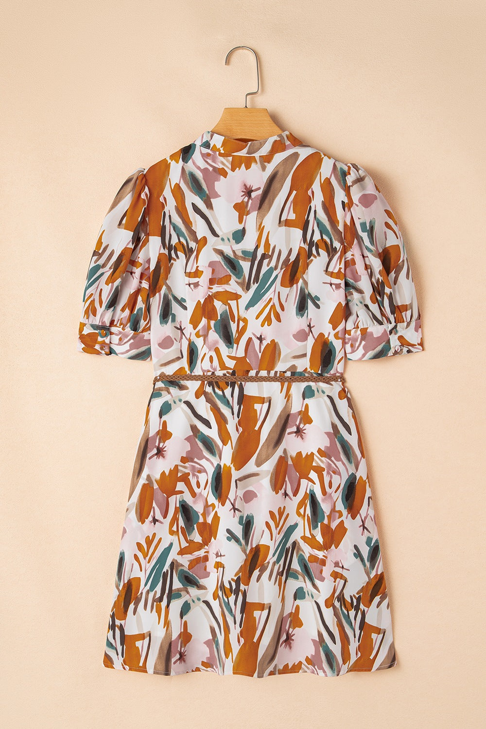 Levoire | Robe Mini À Manches Courtes Imprimée À Encolure En V