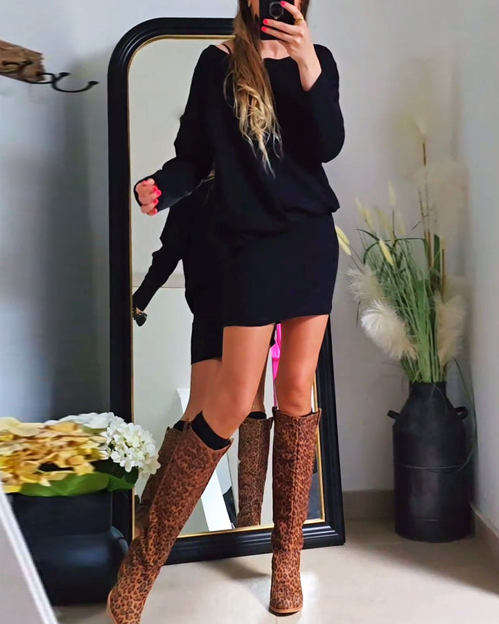 Levoire | Robe Noire À Manches Longues