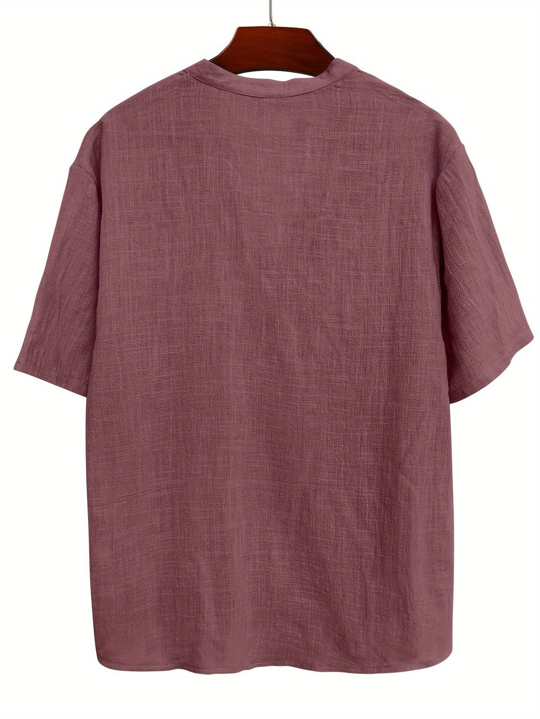 Levoire | T-Shirt Uni Hommes Col Henley Profond