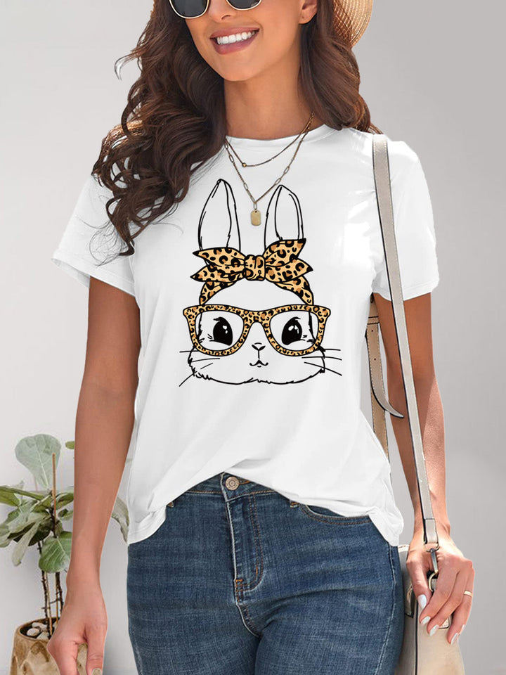 Levoire | Jänis Graafinen Col Rond Manches Courtes T-shirt Blanc