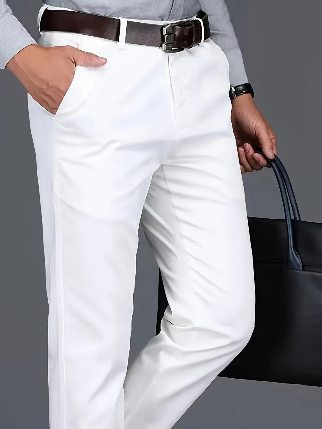 Levoire | Combinaison Élégante Pour Homme En Tissu Élastique Avec Un Design Uni Blanc