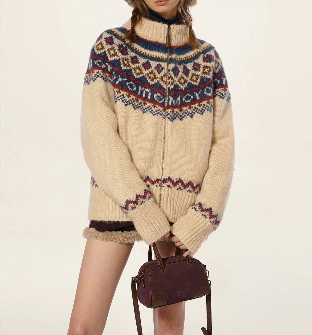 Levoire | Pull À Col En V Weinlese Pour Femmes Abricot