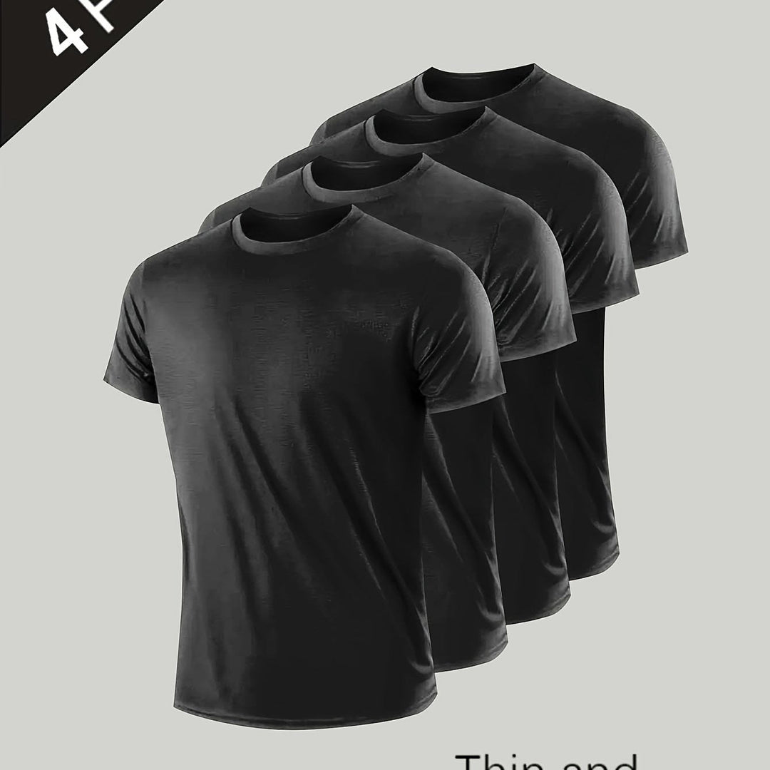 Levoire | T-Shirt Unicolore Pour Hommes À Manches Courtes