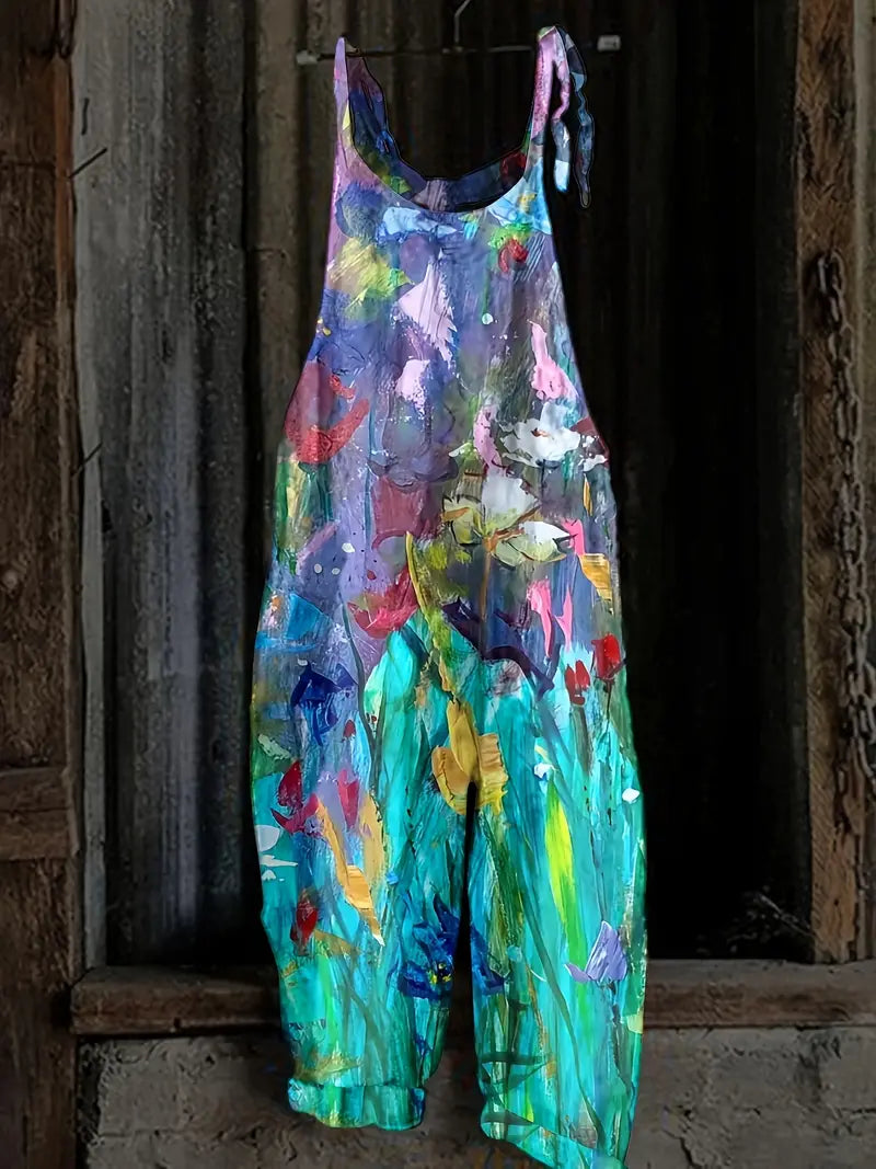 Levoire | Jumpsuit À Imprime Abstrait Turquoise