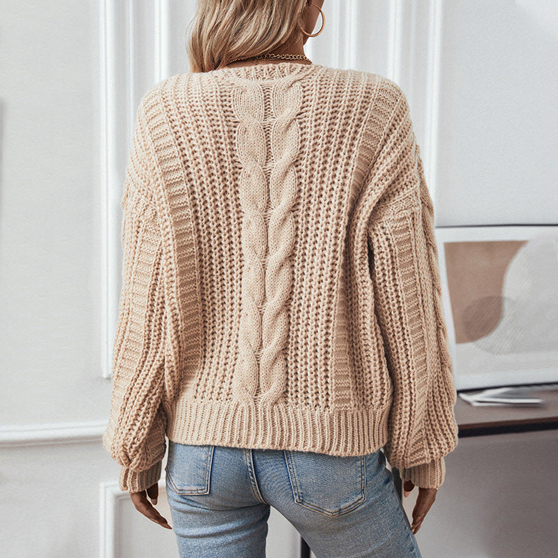 Levoire | Pull Ample Avec Décolleté En V Et Manches Bouffantes