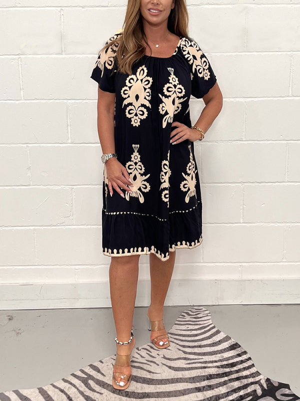 Levoire | Robe Dt Avec Motif Floral Noir