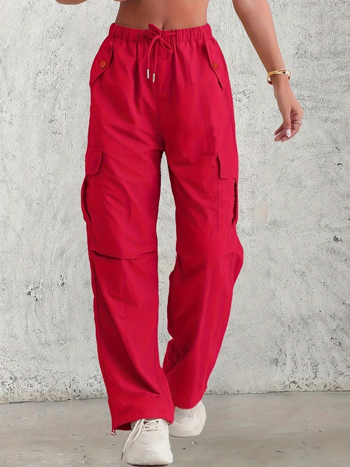Levoire | Pantalons Cargo Taille Haute D'Une Couleur
