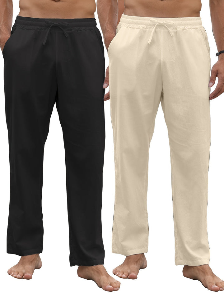 Levoire | Sati 2 Rennon Pantalons En Coton À Nykäys Noir + Khaki