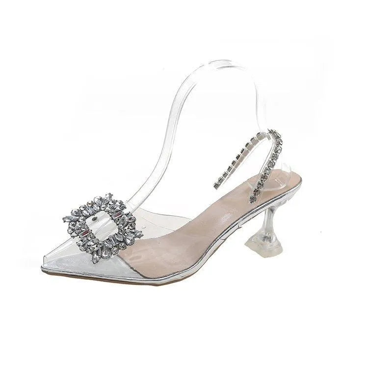 Levoire | Chaussures à talons compensés pour femmes avec décoration en strass Blanc