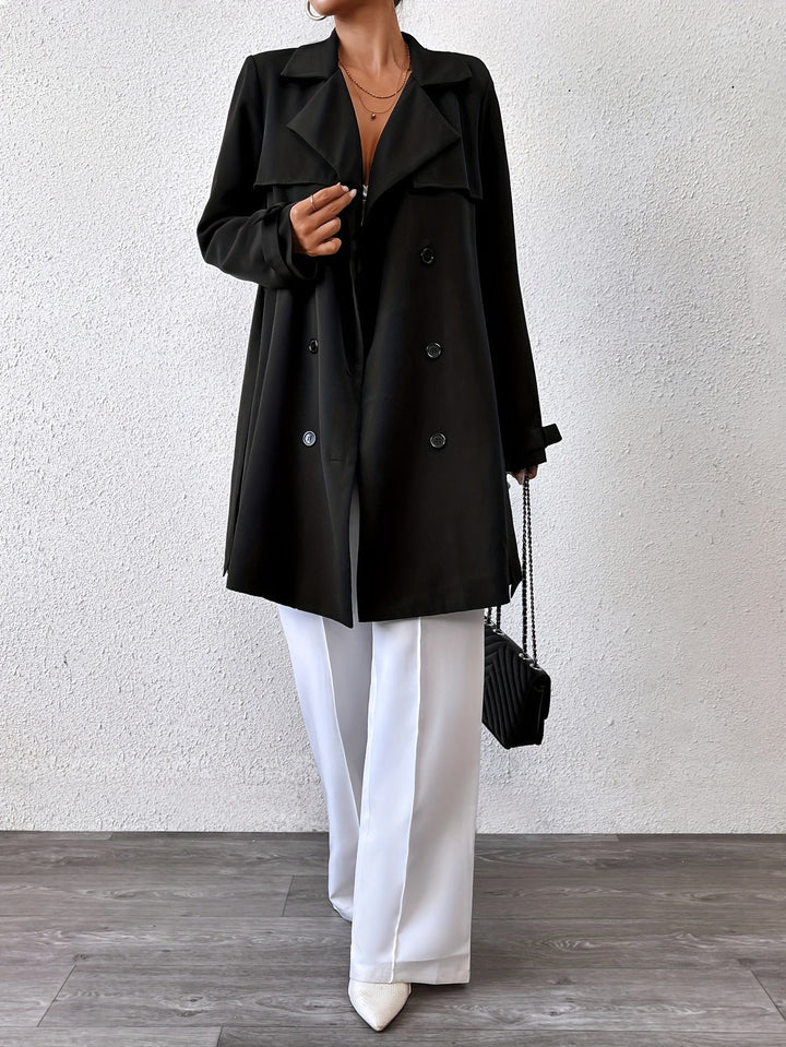 Levoire | Manteau En Tissu Réversible À Double Épaisseur Avec Ceinture À Nouer