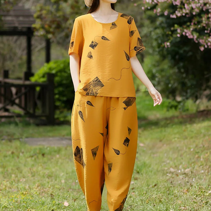 Levoire | Ensemble Confortable Avec Imprimé Jaune