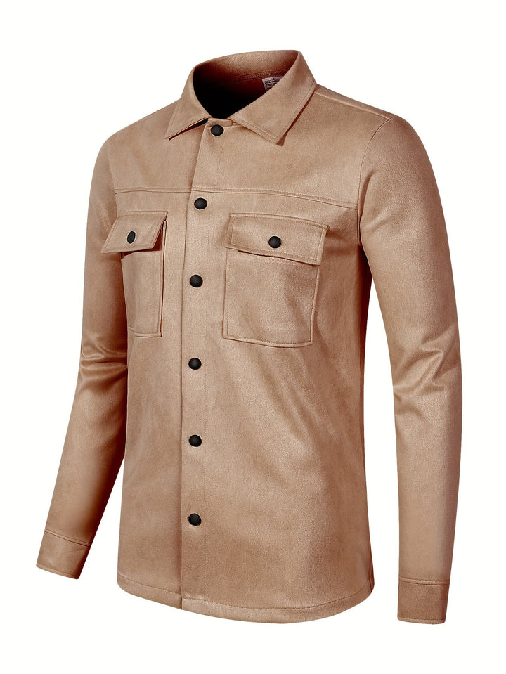 Levoire | Veste En Cuir Pu Pour Hommes Unie