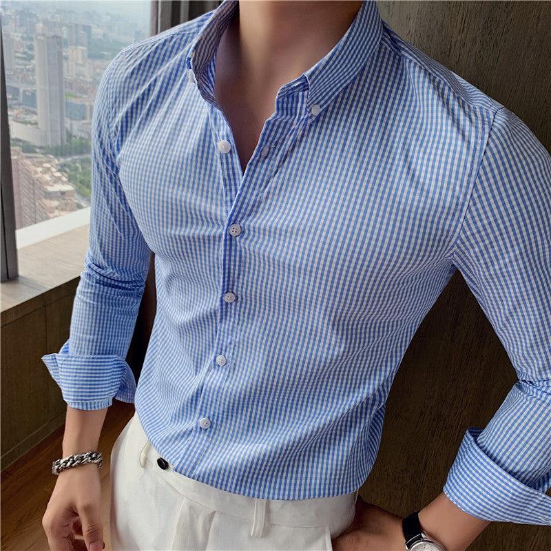 Levoire | Chemise À Carreaux Pour Hommes Bleu