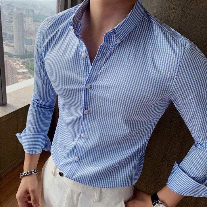 Levoire | Chemise À Carreaux Pour Hommes Bleu