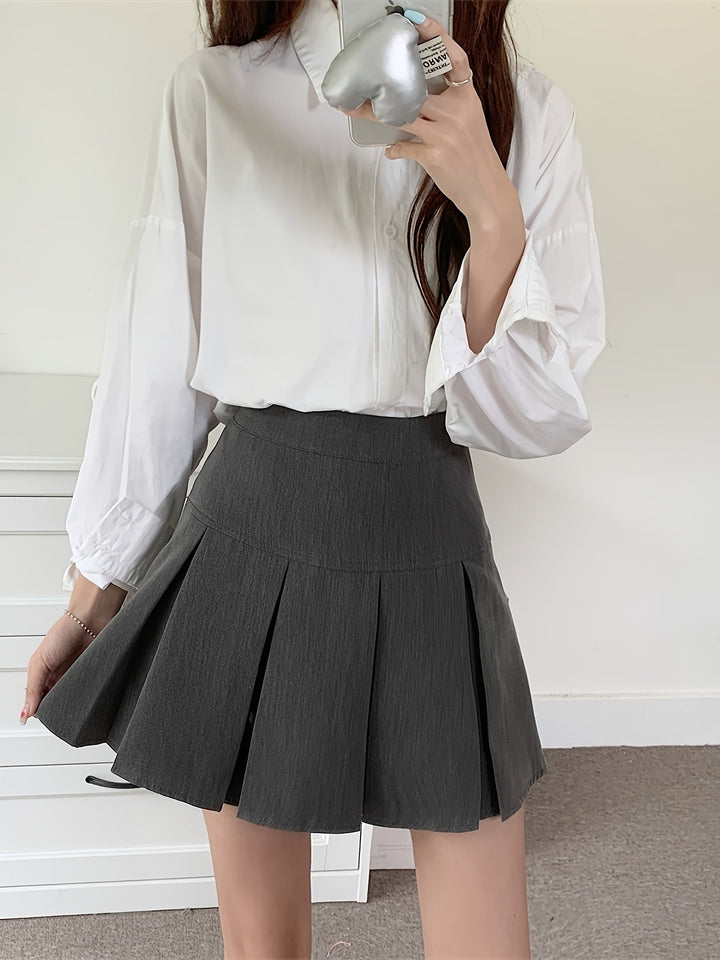 Levoire | Jupes Mini Plissées Élégantes Taille Haute Unies gris