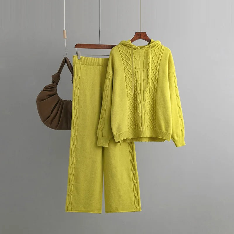 Levoire | Pull En Maille À Manches Longues Avec Pantalon Large Ensemble De Deux Pièces Gul Une taille