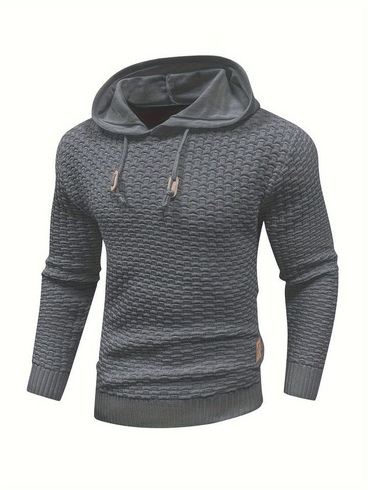 Levoire | Sweat À Capuche Tricoté Chaud Au Style Rétro gris