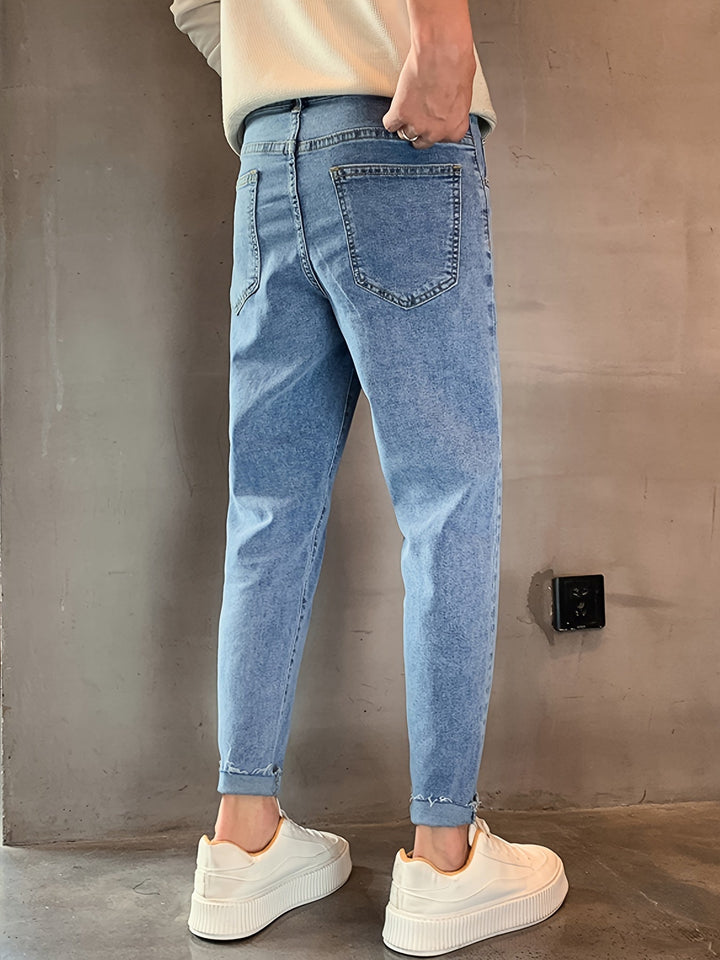 Levoire | Slim Fit Stretch Jeans En Denim À Taille Moyenne