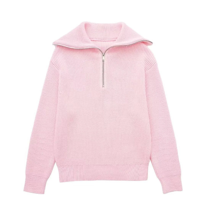Levoire | Pull À Col Zippe Quart Rosa