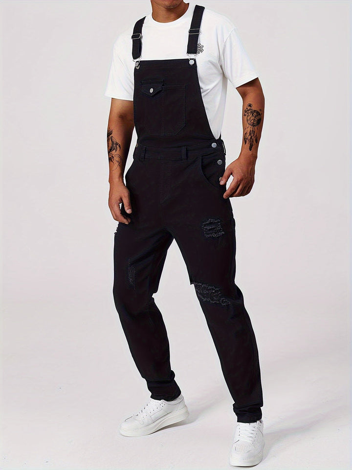 Levoire | Monocolore Denim Lavable Salopette Avec Poches