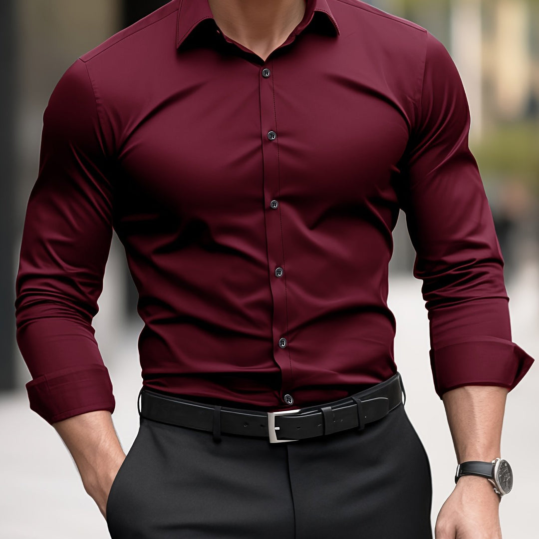 Levoire | Pull-Over Pour Hommes Unicolore Avec Revers Pour Un Look Élégant