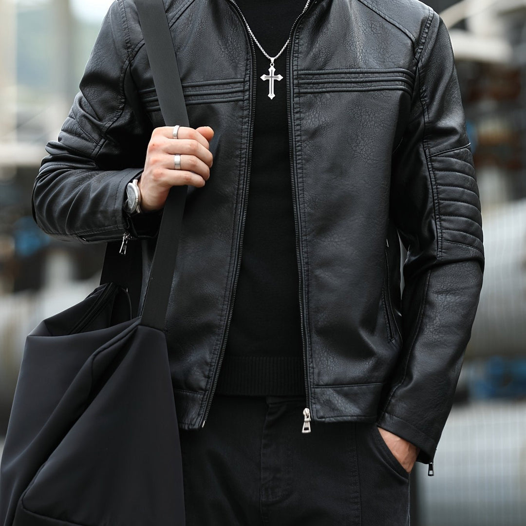Levoire | Rento Cuir Synthétique Veste Pour Hommes Avec Poches Zippées