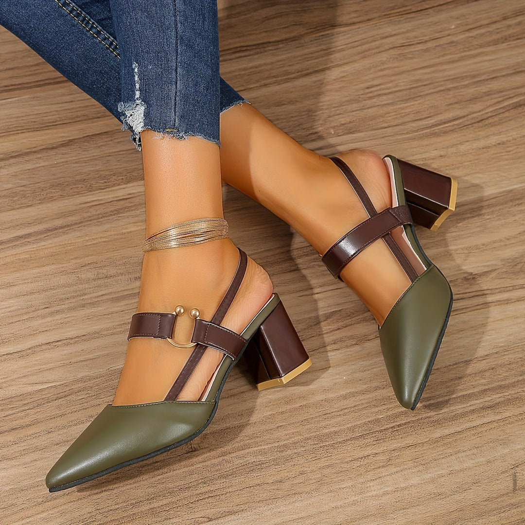 Levoire | Talons élégants ortoprothétiques Olive verte