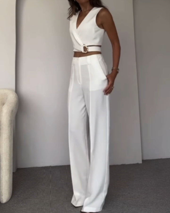Levoire | Haut Court En Lin Et Pantalon Long