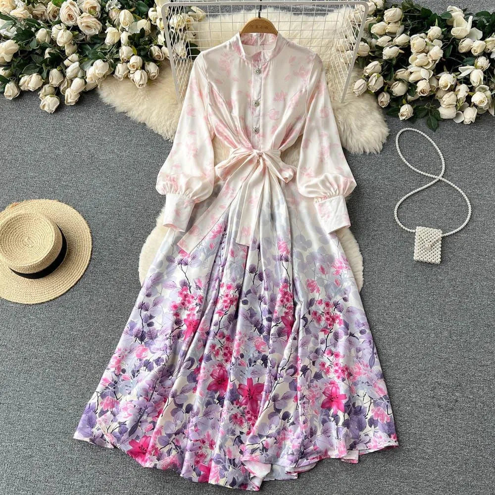 Levoire | Robe en chiffon Kukka avec des épingles à nourrice au col Rosa