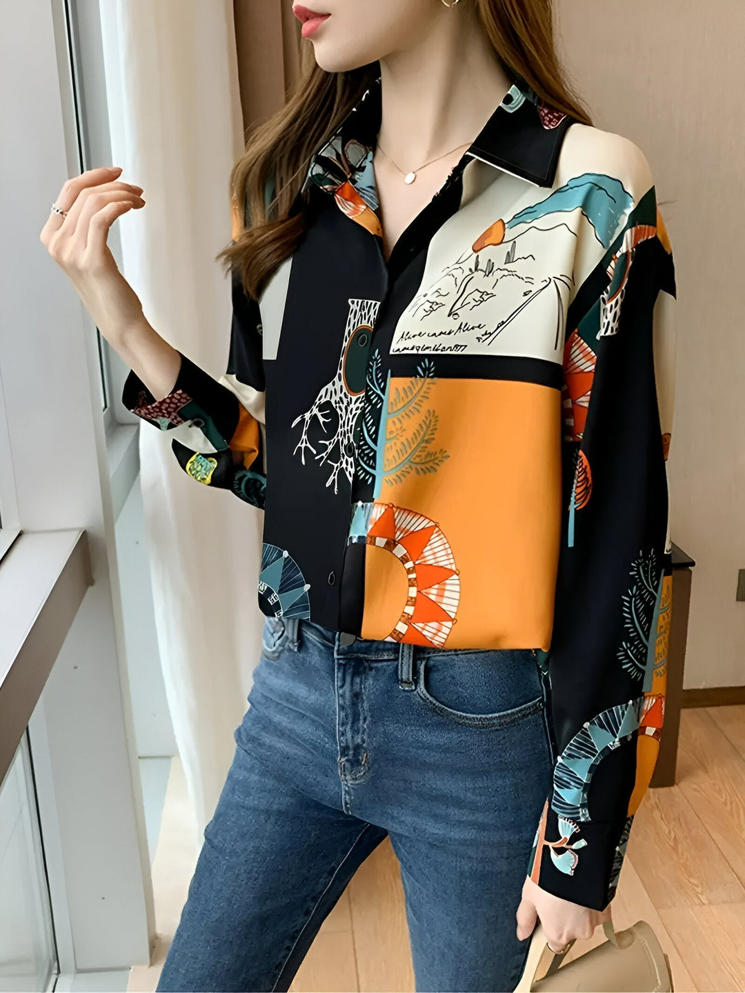 Levoire | Chemise De Récolte De Vin Avec Impression Naturelle