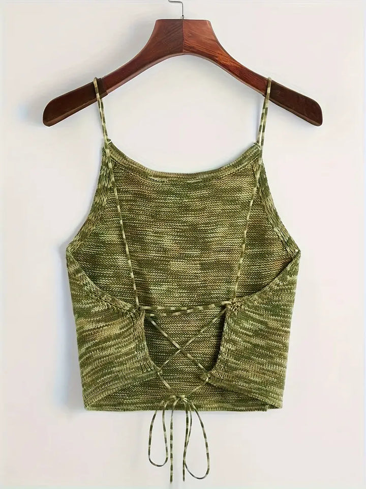 Levoire | Haut Élégant En Tricot Dos Nu Avec Bretelles Spaghetti