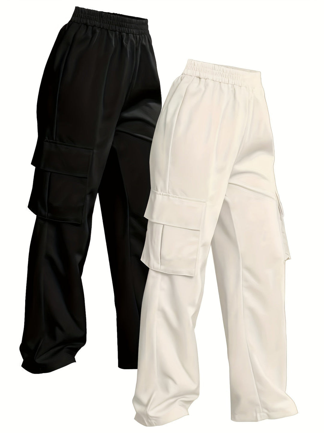 Levoire | Deux Séries De Pantalons Cargo Unis Noir + Abricot