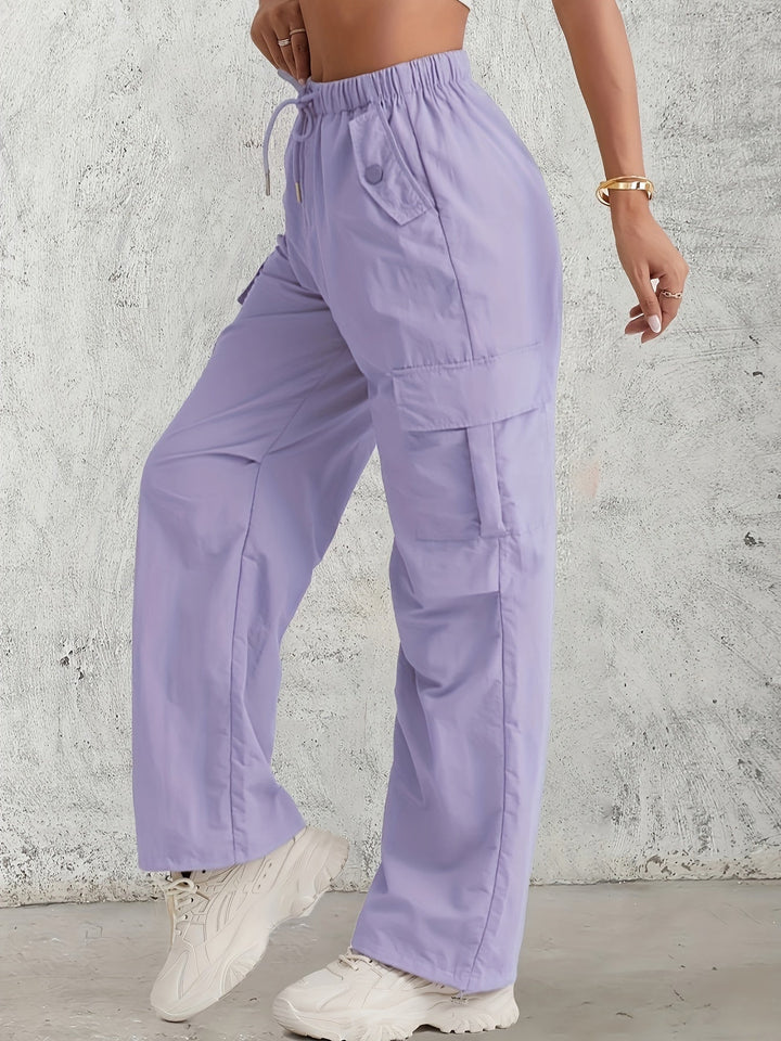 Levoire | Pantalons Cargo Taille Haute D'Une Couleur