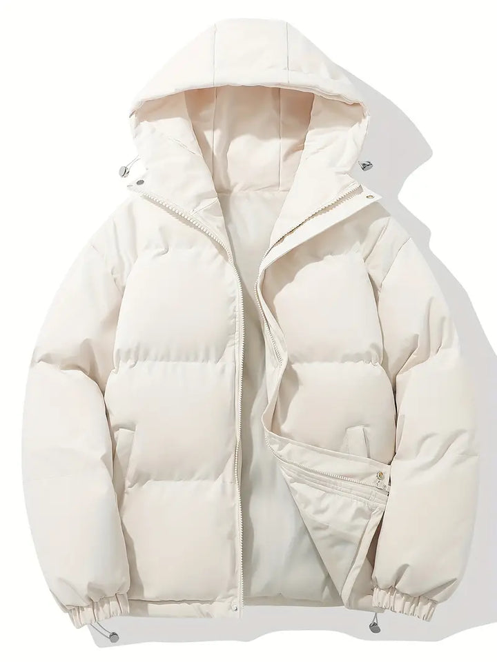 Levoire | Veste à capuche chaude classique Beige Blanc