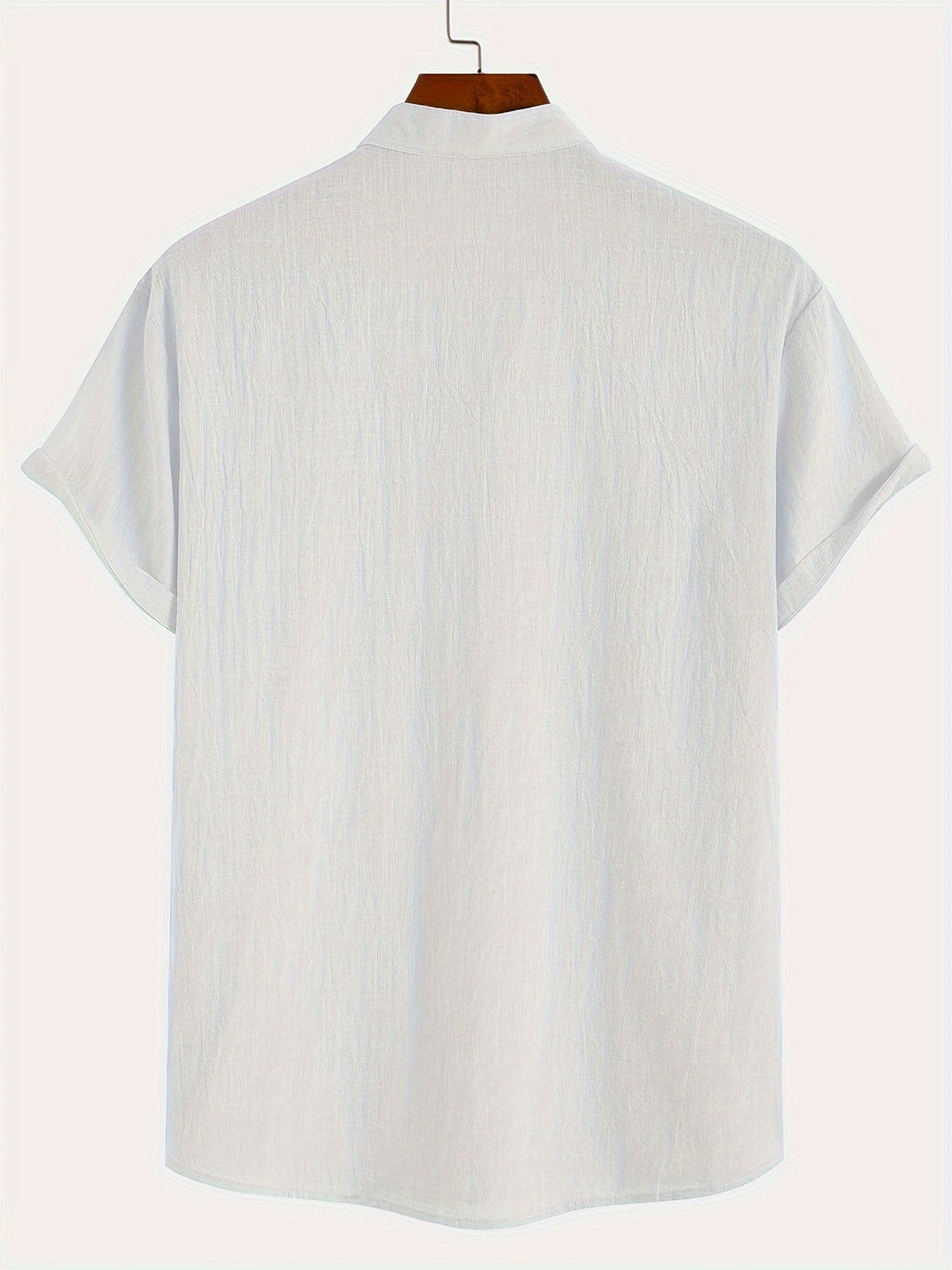 Levoire | T-Shirt Henley À Manches Courtes Unies Avec Col En V Profond
