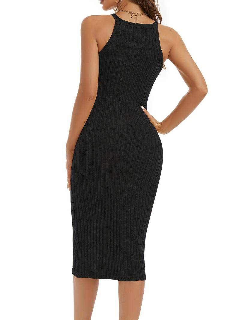 Levoire | Robe Midi Décontractée Avec Col Halter