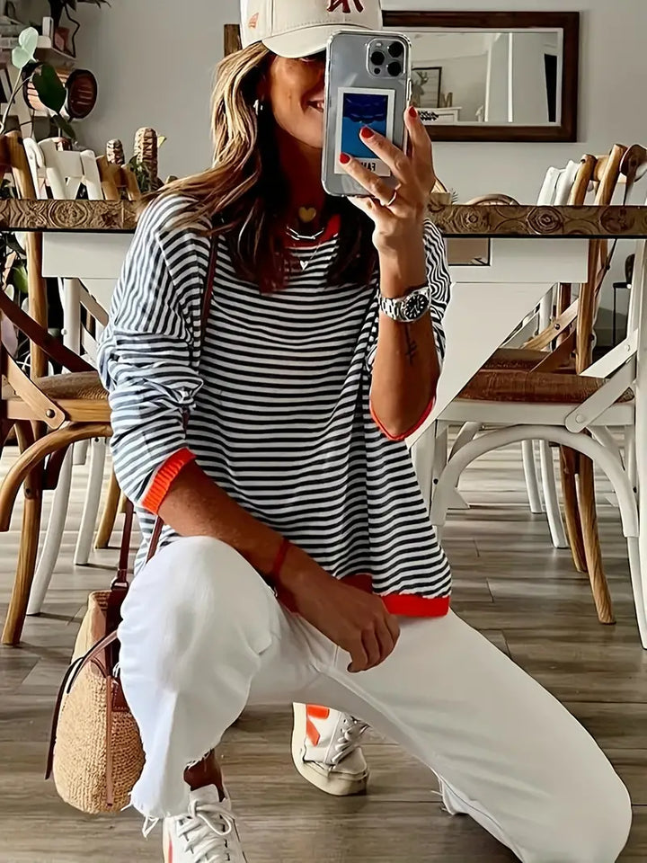 Levoire | Magnifiquement Tricoté Pull En Laine Rayé