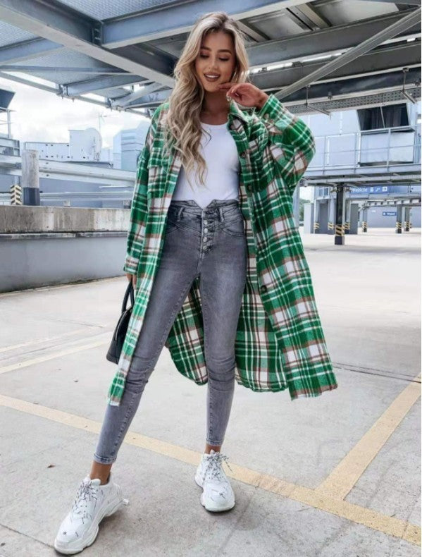 Levoire | Manteau Carreauté Plus Long Vert