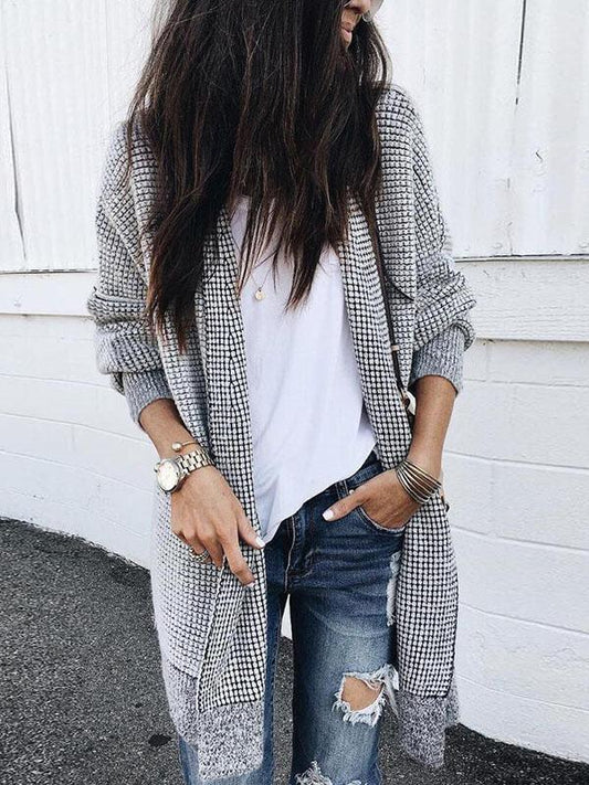 Levoire | Long Cardigan Pour Femmes Idéal Pour Looks Streetwear Gris
