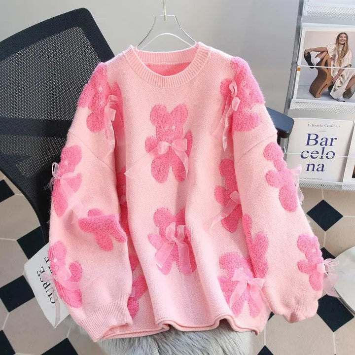 Levoire | Pull femme avec un nœud paresseux Rosa Taille libre