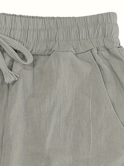 Levoire | Loisirs Coton Lin Pantalons Couleur Unie