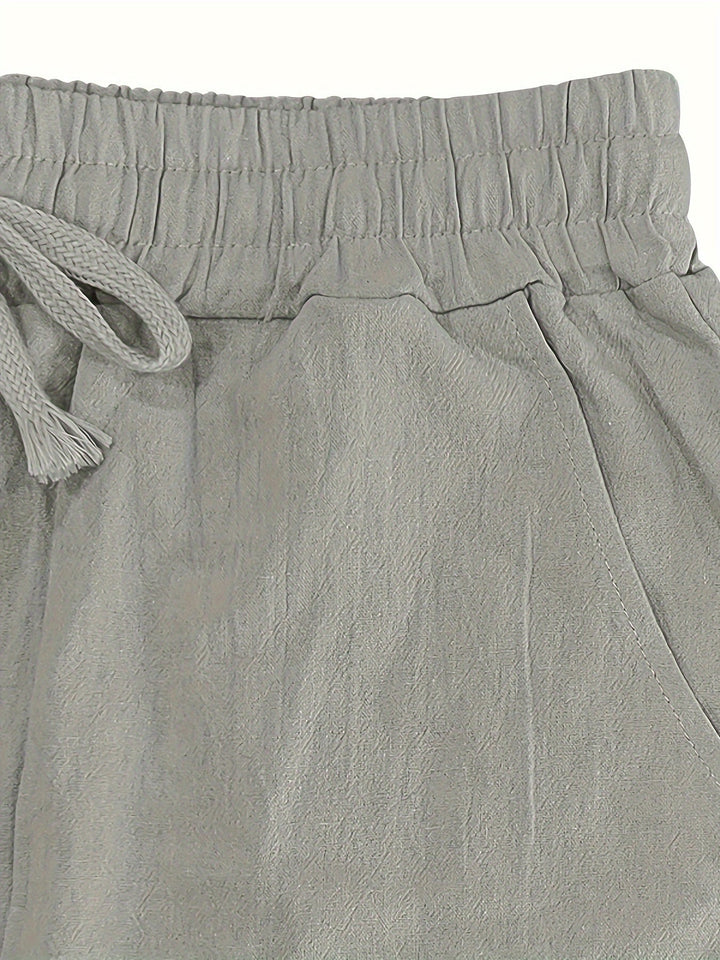 Levoire | Loisirs Coton Lin Pantalons Couleur Unie