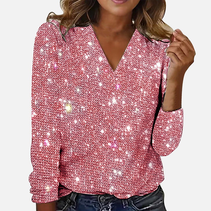 Levoire | Blouse Avec Décolleté En V Et Diamants Rosa